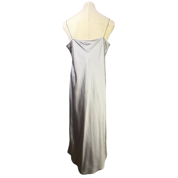 J. Crew Gwyneth Slip Midi Luster Charmeuse Dress Gray US Womens 14 90s Style - Picture 2 of 12